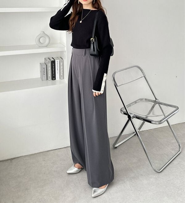 GeeRA（ジーラ）の「袖口ボタン配色ボートネックリブニット（ニット・セーター）」｜詳細画像