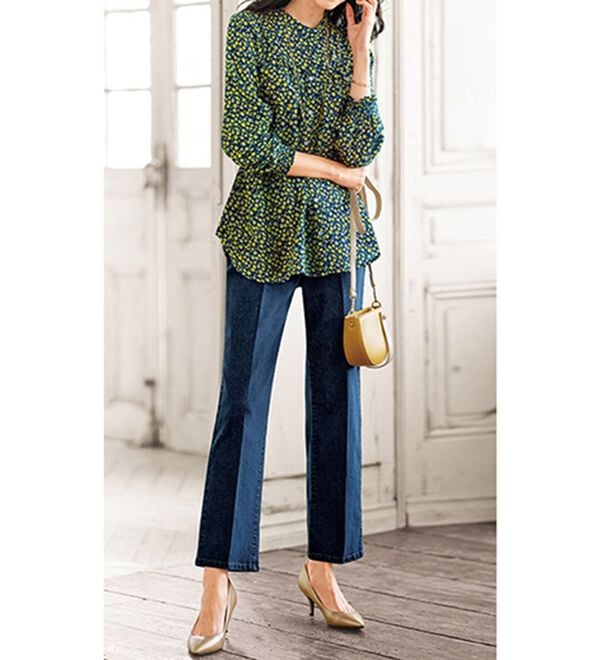 BELLUNA（ベルーナ）の「ストレッチ素材美脚見えデニムパンツ（フルレングスパンツ）」｜詳細画像