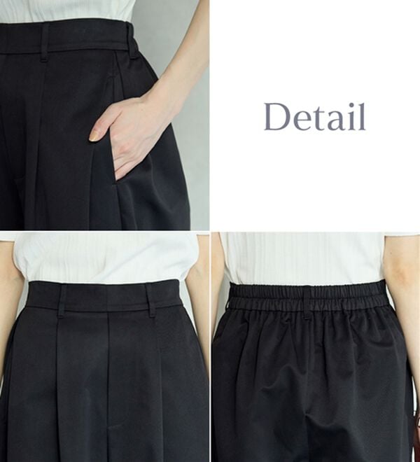 GeeRA（ジーラ）の「楽なのに美脚見えワイドカーブパンツ（フルレングスパンツ）」｜詳細画像