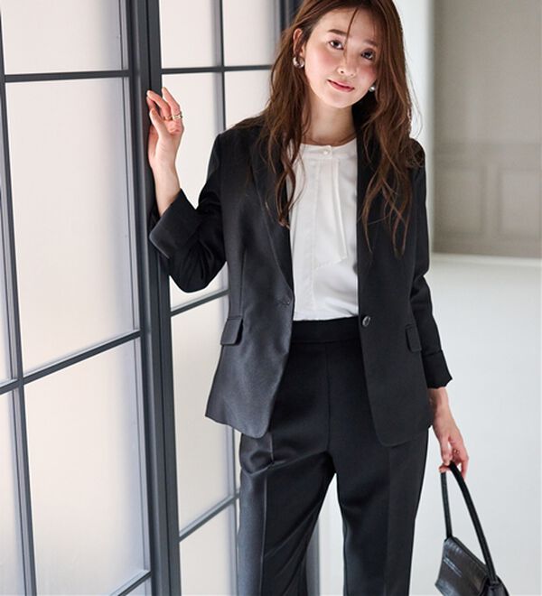 RANAN（ラナン）の「【選べる衿】洗える！春夏ロングシーズン着用可能ベーシック２点ライトスーツ（パンツスーツ）」｜詳細画像