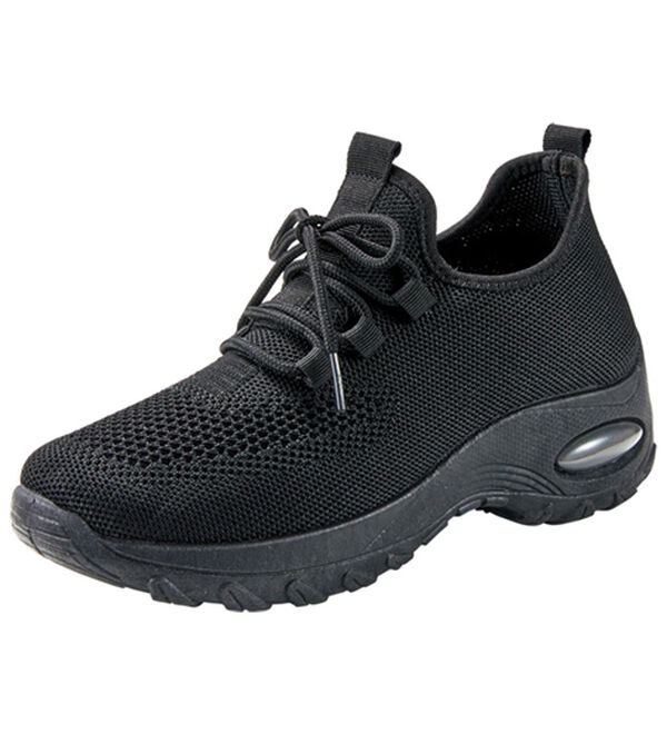 BELLUNA（ベルーナ）の「軽量ニットエアソールデザインスニーカー（スニーカー）」｜黒