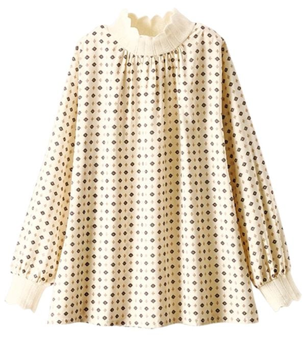 BELLUNA（ベルーナ）の「衿＆袖ニット使い美人顔ブラウス（ブラウス）」｜詳細画像