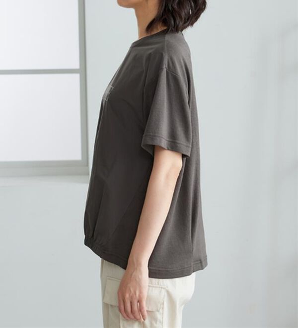 BELLUNA（ベルーナ）の「異素材切替ロゴプリントプルオーバー（カットソー）」｜詳細画像