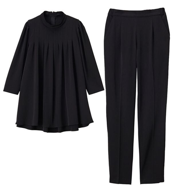 RANAN（ラナン）の「＜セットアップ＞バックパール調デザインフレアートップスパンツセット（パンツスーツ）」｜詳細画像