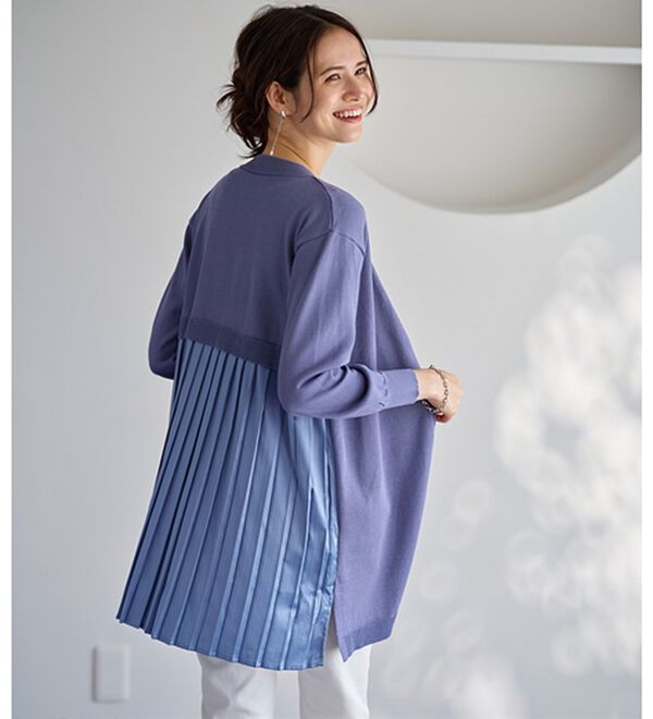 BELLUNA（ベルーナ）の「スタイルアップ！バックプリーツカーディガン（ニットカーディガン）」｜詳細画像