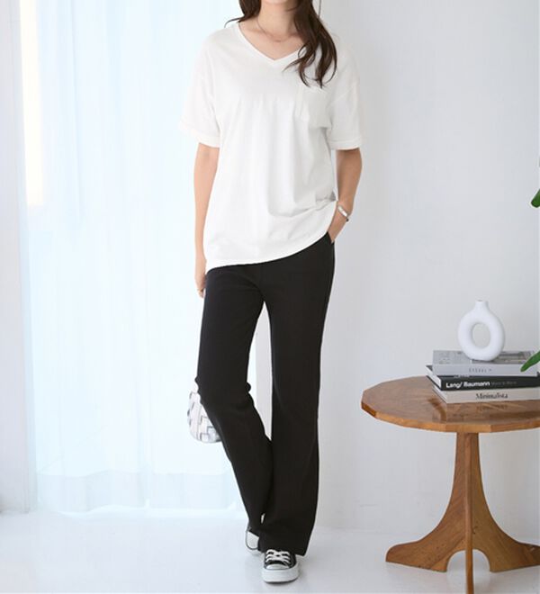 Viola e Viola（ヴィオラ エ ヴィオラ）の「綿１００％ポケット付ゆるＴシャツ（Tシャツ）」｜詳細画像