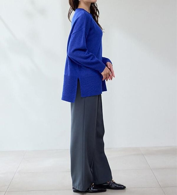 RANAN（ラナン）の「裏起毛美脚シルエットピンタックワイドパンツ（フルレングスパンツ）」｜詳細画像