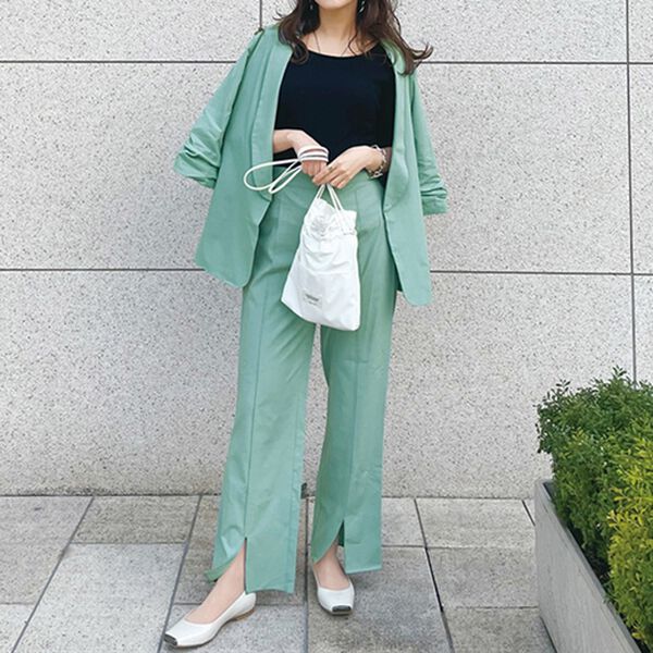 RANAN（ラナン）の「麻調カジュアルセットアップ（パンツスーツ）」｜詳細画像