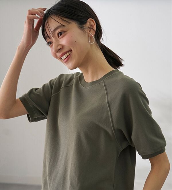 BELLUNA（ベルーナ）の「≪ＨｕｇＲｅａｍコットン≫裏毛半袖プルオーバー（カットソー）」｜詳細画像