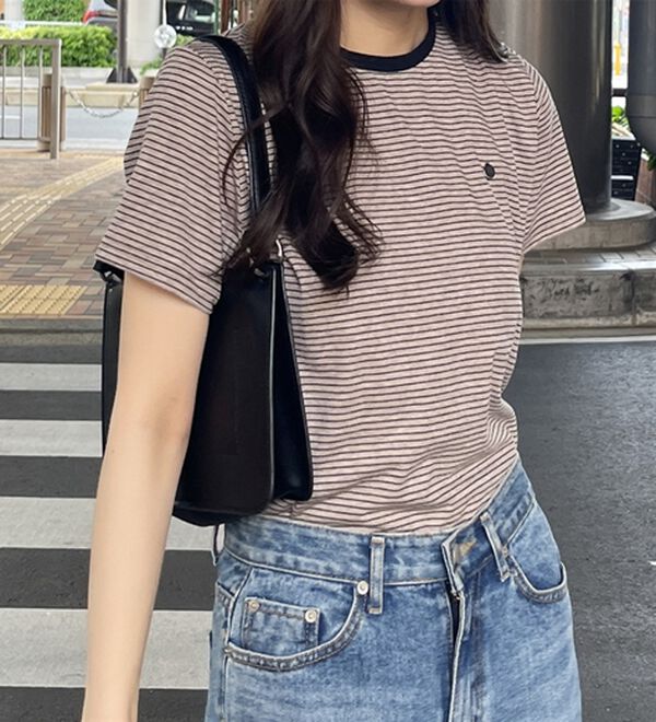 GeeRA（ジーラ）の「ボーダー配色Ｔシャツ（カットソー）」｜詳細画像