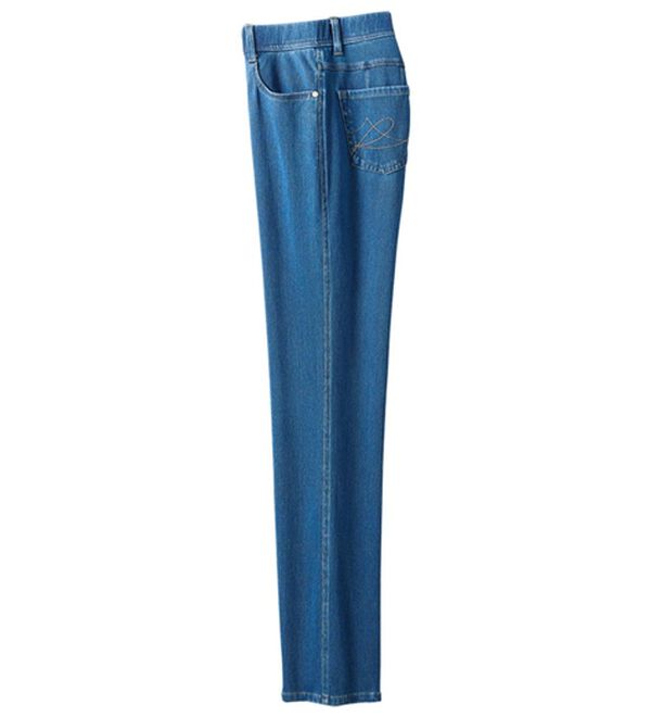 ルフラン（ルフラン）の「【３本組】トリコなはき心地！ニットデニム　ストレート（フルレングスパンツ）」｜詳細画像