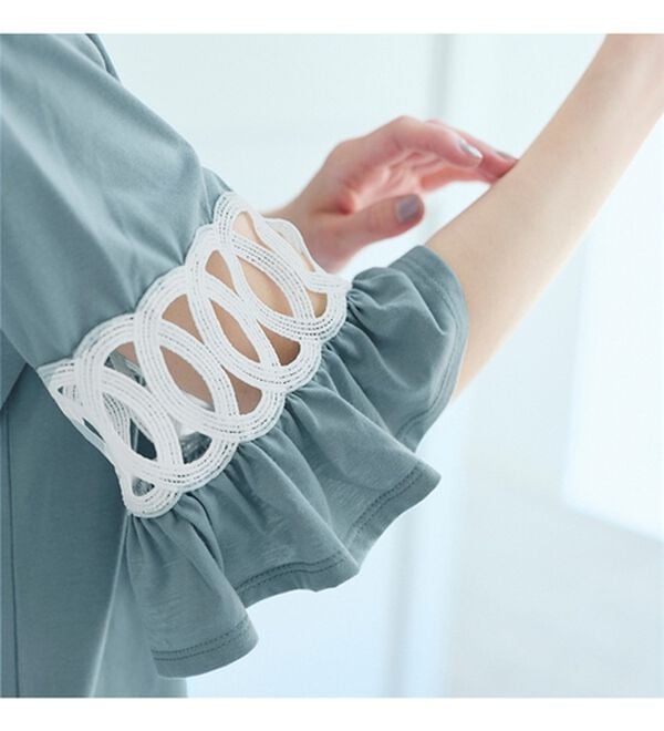 RANAN（ラナン）の「袖レース切替チュニックワンピース（チュニックワンピース）」｜詳細画像