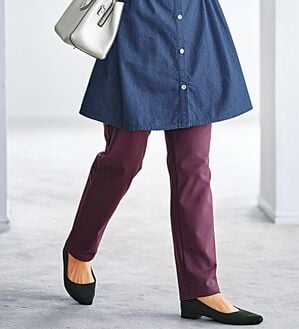 BELLUNA（ベルーナ）の「新触感！マシュマロみたいななめらかストレッチパンツ（フルレングスパンツ）」｜ワインブラウン