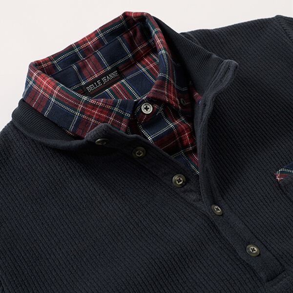 「裏ベロアのお洒落なダブル衿トレーナー（メンズトレーナー）」｜詳細画像