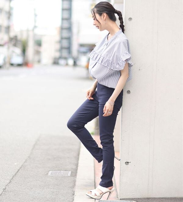 A HAPPY MARILYN（アハッピーマリリン）の「【Ｍ～８Ｌ】【選べる丈】のび～る ストレッチ ツイル 魔法の 美脚レギンスパンツ（スリム・スキニーパンツ）」｜詳細画像