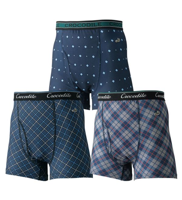 「≪ＴＶ限定★≫＜クロコダイル＞革新設計！爽快ボクサーパンツ（メンズボクサーパンツ）」｜柄タイプ3枚組