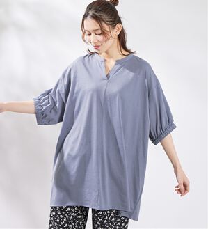 Viola e Viola（ヴィオラ エ ヴィオラ）の「【５つの機能付】スキッパーゆるドルマンチュニック（チュニック）」｜ラベンダーブルー