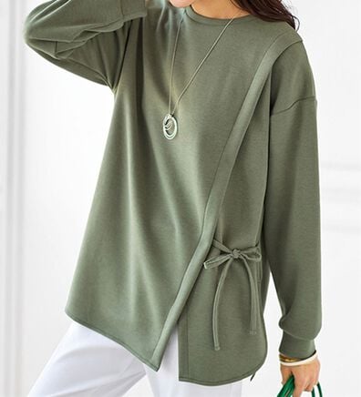 BELLUNA（ベルーナ）の「サイドリボンデザインチュニック（カットソー）」