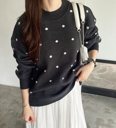 GeeRA（ジーラ）の「ドット柄ニットプルオーバー（ニット・セーター）」