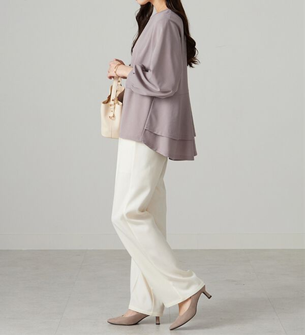 BELLUNA（ベルーナ）の「【再入荷】ボリューム袖美人顔バックフレアーＴブラウス（ブラウス）」｜詳細画像