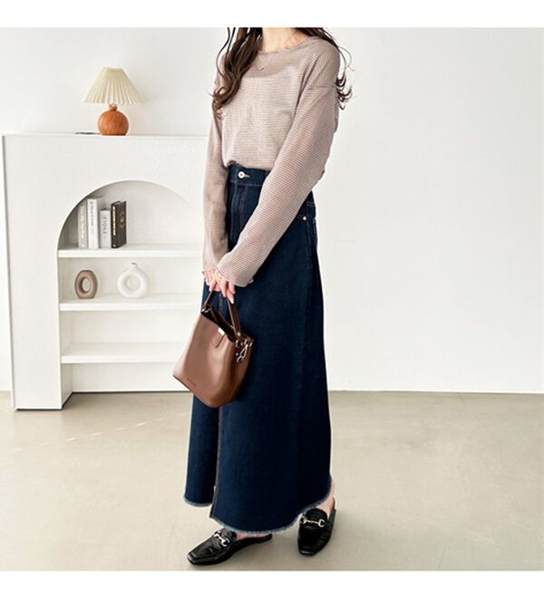 GeeRA（ジーラ）の「シアーボーダーカットソートップス（カットソー）」｜詳細画像