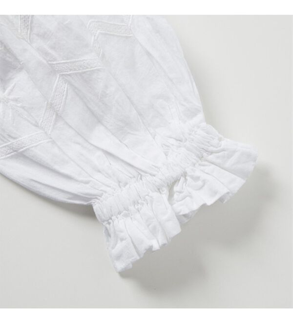 RANAN（ラナン）の「綿100％袖ボリューム刺しゅうブラウス（ブラウス）」｜詳細画像