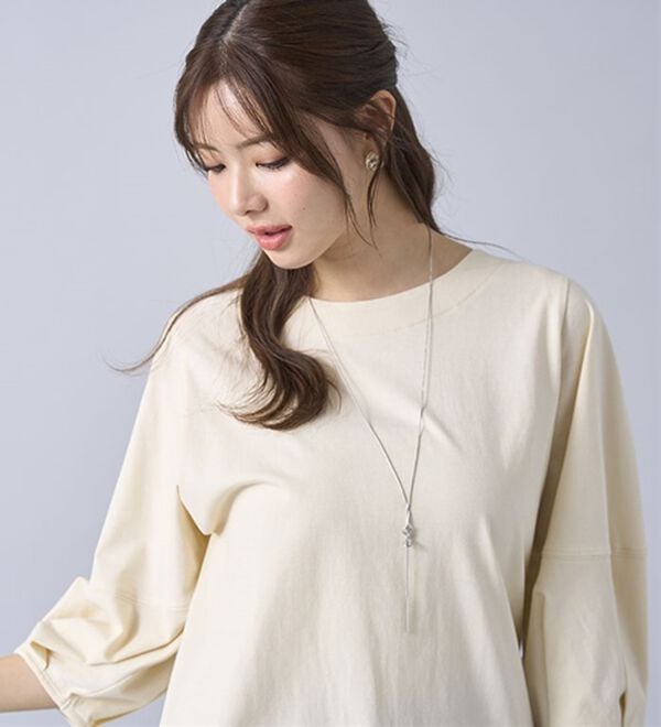 BELLUNA（ベルーナ）の「強撚綿１００％袖デザインプルオーバー（カットソー）」｜詳細画像