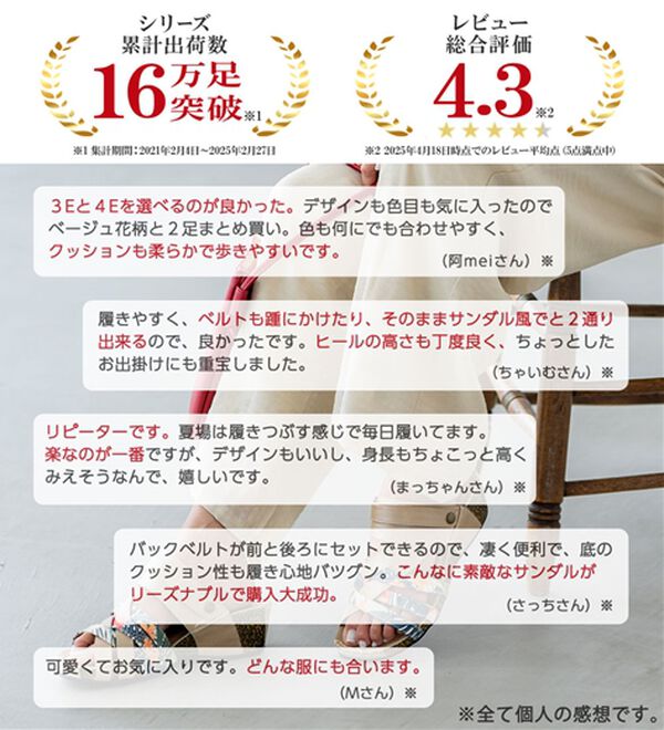 BELLUNA（ベルーナ）の「【３Ｅ／４Ｅ選べる】フットベットウェッジサンダル（サンダル・ミュール）」｜詳細画像