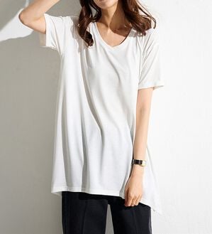 RANAN（ラナン）の「ひんやり！レディゆるシルエットＴシャツ（カットソー）」｜詳細画像