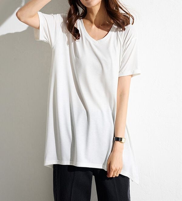 RANAN（ラナン）の「ひんやり！レディゆるシルエットＴシャツ（カットソー）」｜詳細画像