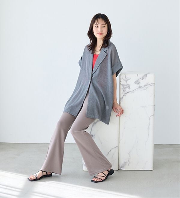 BELLUNA（ベルーナ）の「シュッと体型カバー！ジャストフィットフレアーパンツ（フルレングスパンツ）」｜詳細画像