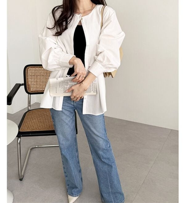 GeeRA（ジーラ）の「羽織にもなる！ペプラムシャツチュニック（チュニック）」｜詳細画像