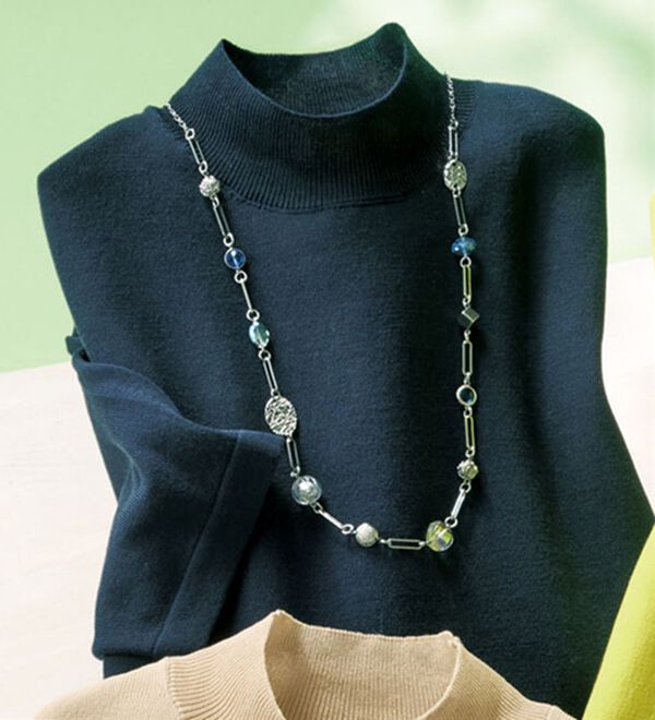 ルフラン（ルフラン）の「Ｔシャツ気分な上品サマーニット（ニット・セーター）」｜ネイビー