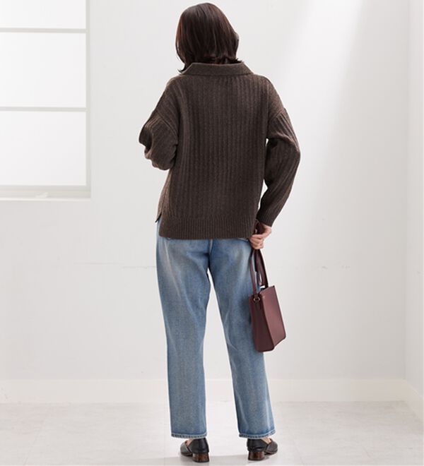 BELLUNA（ベルーナ）の「スキッパー衿編地変化ニットプルオーバー（ニット・セーター）」｜詳細画像