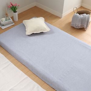 iellio（イエリオ）の「【８日間限定価格】タオル地綿１００％フィットシーツ＜ベッドシーツ・敷布団カバー・ボックスシーツ・のびのび・ぴったり＞（敷布団カバー・シーツ）」｜ブルーグレー