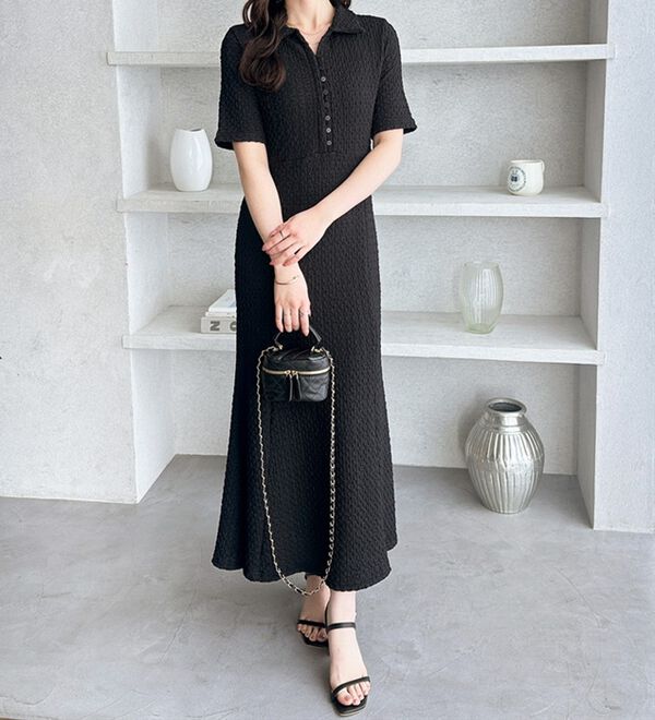 GeeRA（ジーラ）の「全骨格細見え！表面感素材マーメイドワンピース（その他ワンピース）」｜詳細画像