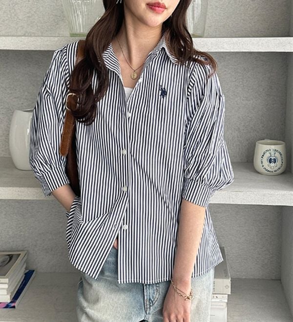 GeeRA（ジーラ）の「【Ｕ．Ｓ．　ＰＯＬＯ　ＡＳＳＮ．】ボリューム袖シャツブラウス（ブラウス）」｜詳細画像