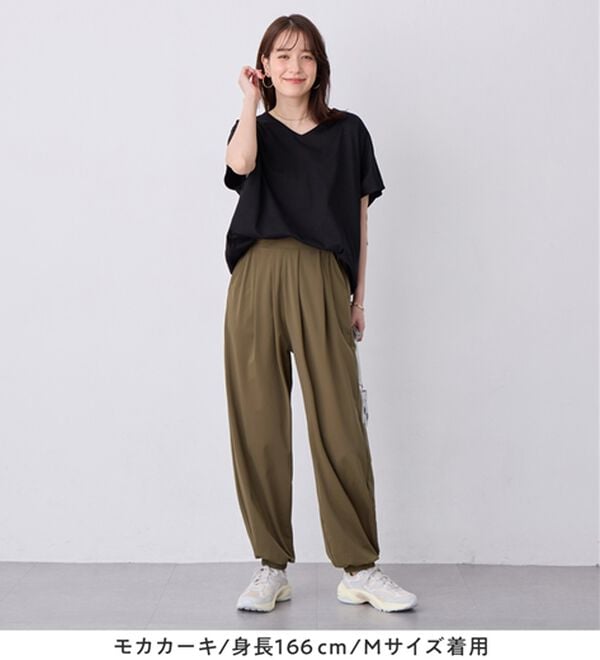 Viola e Viola（ヴィオラ エ ヴィオラ）の「伸びる！紫外線カット！さらテロイージージョガーパンツ（フルレングスパンツ）」｜詳細画像