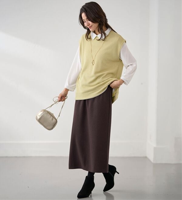 BELLUNA（ベルーナ）の「ふんわり起毛素材ナロースカート（ロングスカート）」｜詳細画像