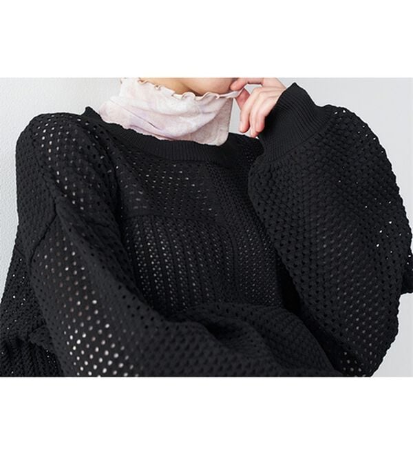 RANAN（ラナン）の「メッシュ素材透かし編みニット（ニット・セーター）」｜詳細画像