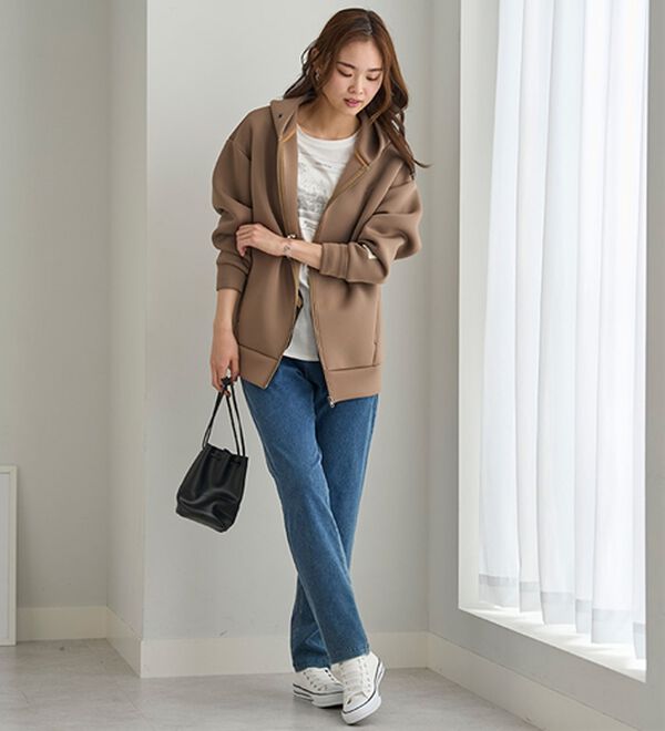 BELLUNA（ベルーナ）の「まるでデニム！ストレッチニットデニム（フルレングスパンツ）」｜詳細画像