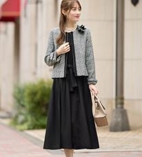 alotta（アロッタ）の「【３点セット】入学式卒業式に！ママに嬉しい洗えるワンピセレモニースーツ＜７号～２３号＞（ワンピースセットスーツ）」