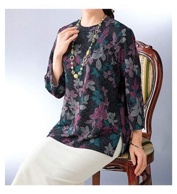 ルフラン（ルフラン）の「涼やかふくれニットブラウス＜蓮奈～れんな～＞（ブラウス）」｜詳細画像