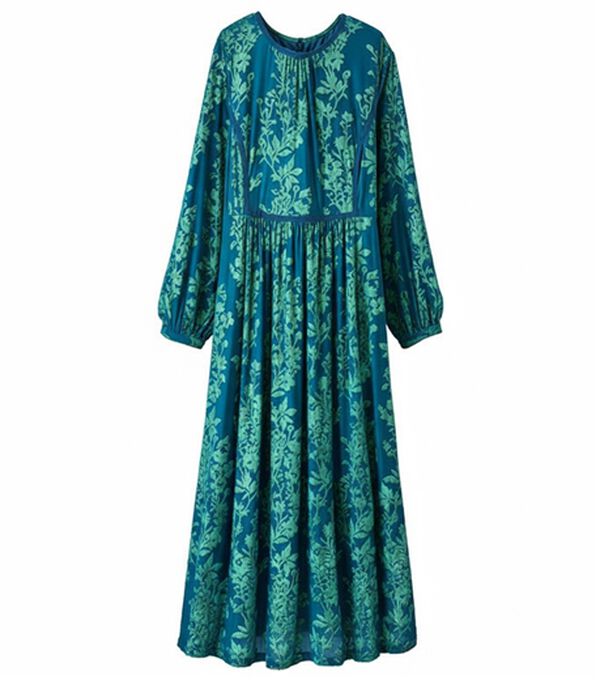 BELLUNA（ベルーナ）の「艶めきベロア素材バックリボンワンピース（その他ワンピース）」｜ターコイズ