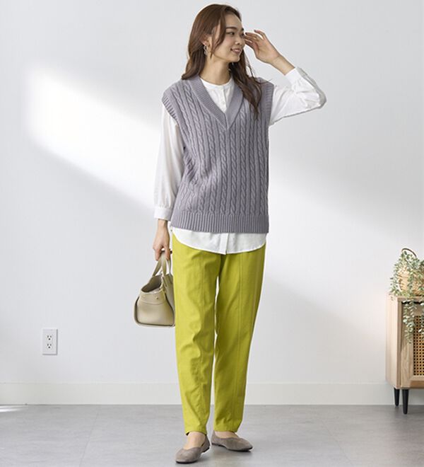 BELLUNA（ベルーナ）の「綿１００％やわらかゆるパンツ（フルレングスパンツ）」｜詳細画像