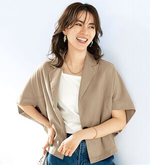 BELLUNA（ベルーナ）の「さらっと体型カバー　ワイドサマージャケット（その他ジャケット）」｜ベージュ