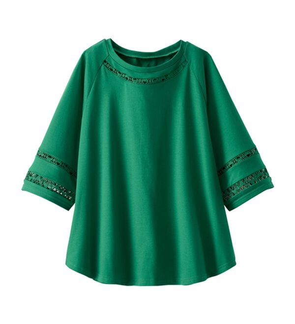 BELLUNA（ベルーナ）の「衿＆袖ハシゴレース使いプルオーバー（カットソー）」｜詳細画像