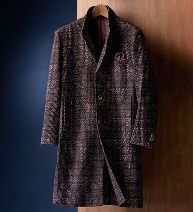 「＜デービッド　ヒックス＞上品さに差をつけるツイード調エレガンスコート（メンズコート）」