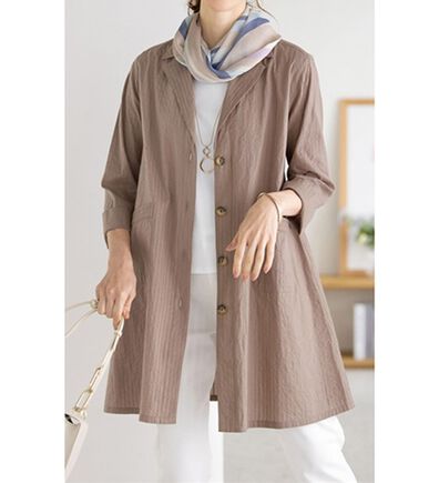 ルフラン（ルフラン）の「ピンタック素材ロングジャケット（その他ジャケット）」