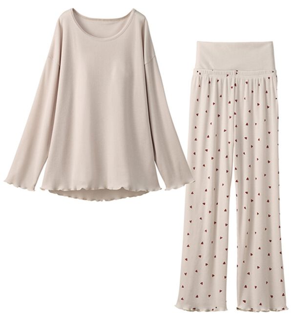 YU'NOW（ユナウ）の「【上下２点セット】ワッフルプリントルームウェア（パジャマ・ルームウェア）」｜詳細画像